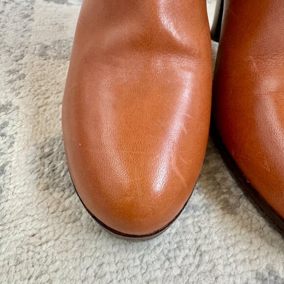 Lauren Ralph Lauren Tan Leather Mandy Heeled Ankle Boots - Picture 11 of 15